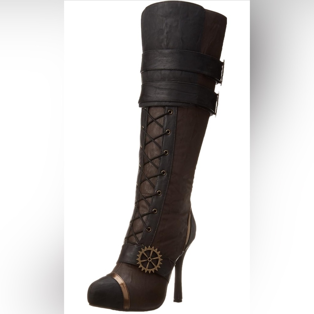 Ellie Shoes Women's 420 Quinley Boot | Size 7 | Lace-up Steampunk/Victorian boot